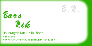 bors mik business card